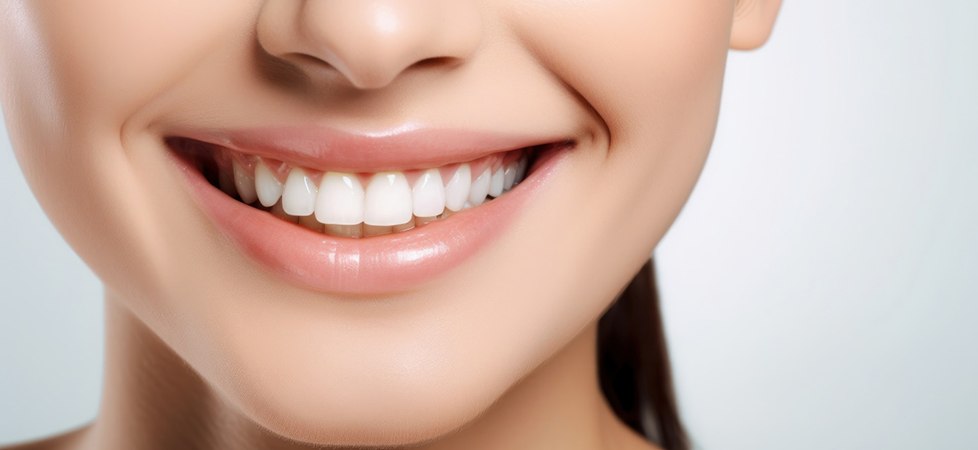 Close-up of woman’s teeth after BioClear treatment in Bradford