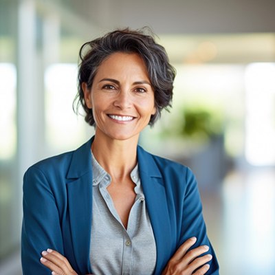 Confident middle-aged woman with beautiful smile