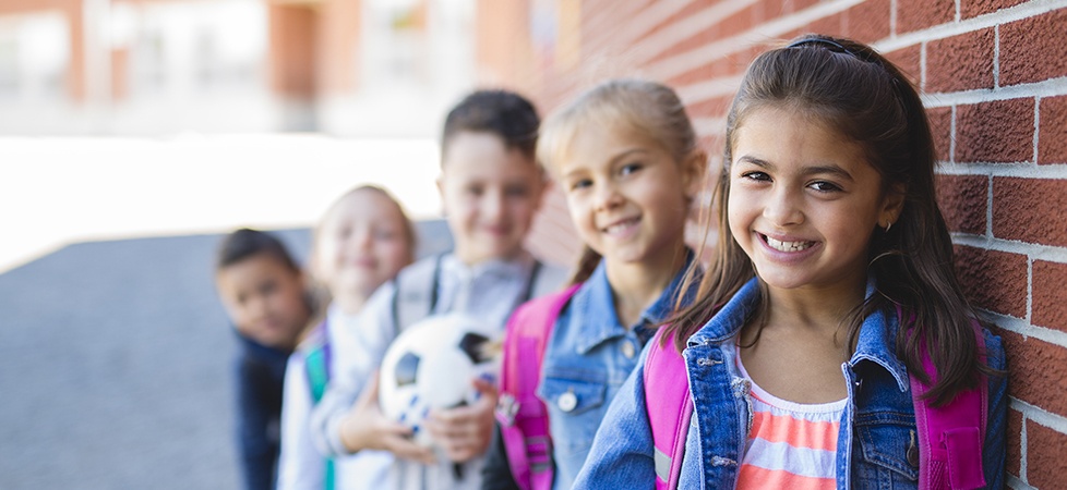 kids at school smiling